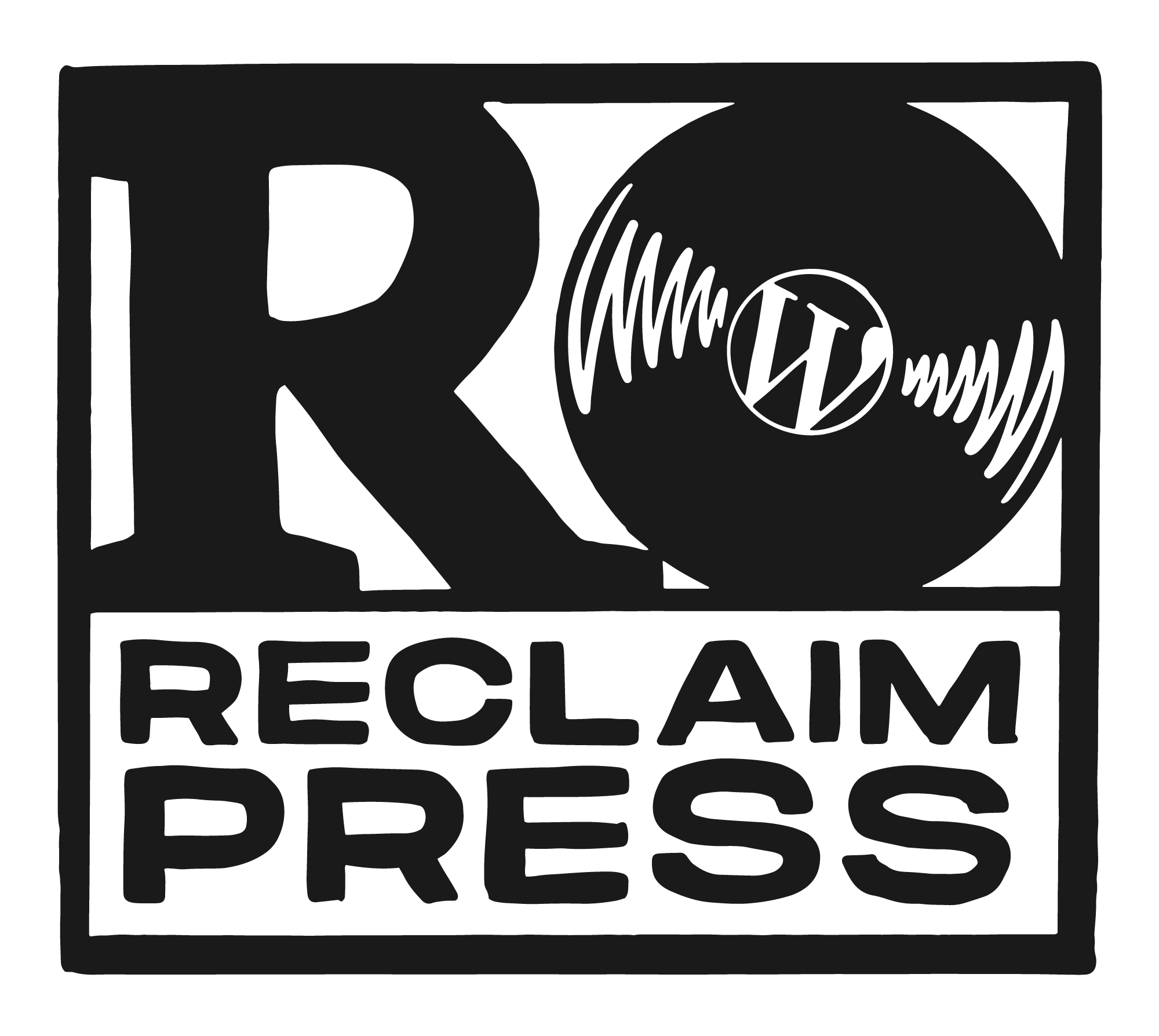 Black and white logo for ReclaimPress