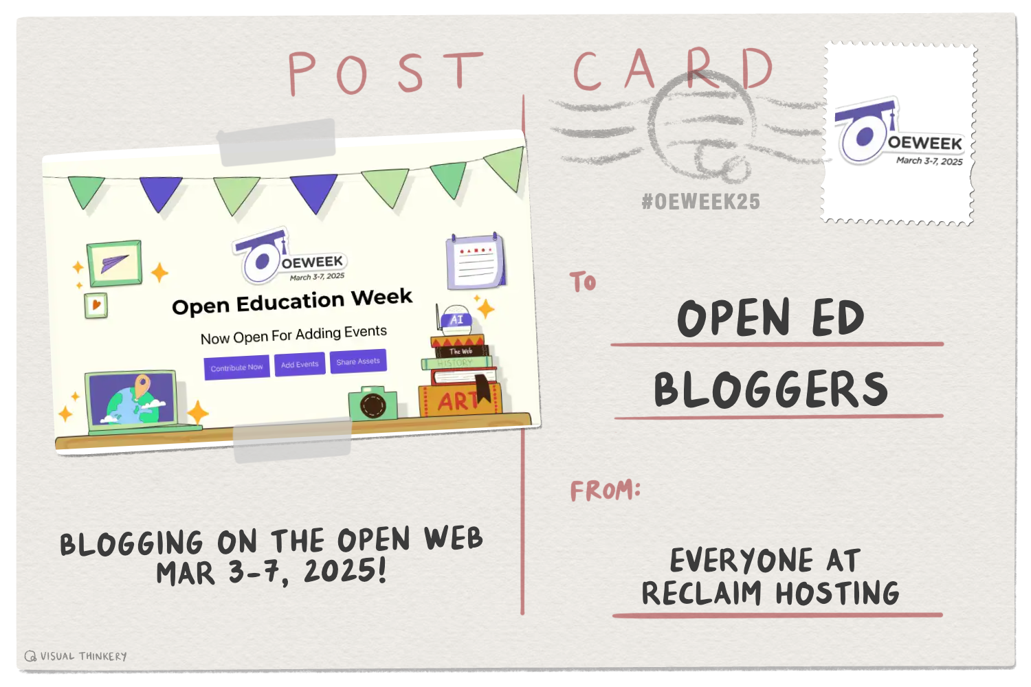 Postcard logo for OE Week