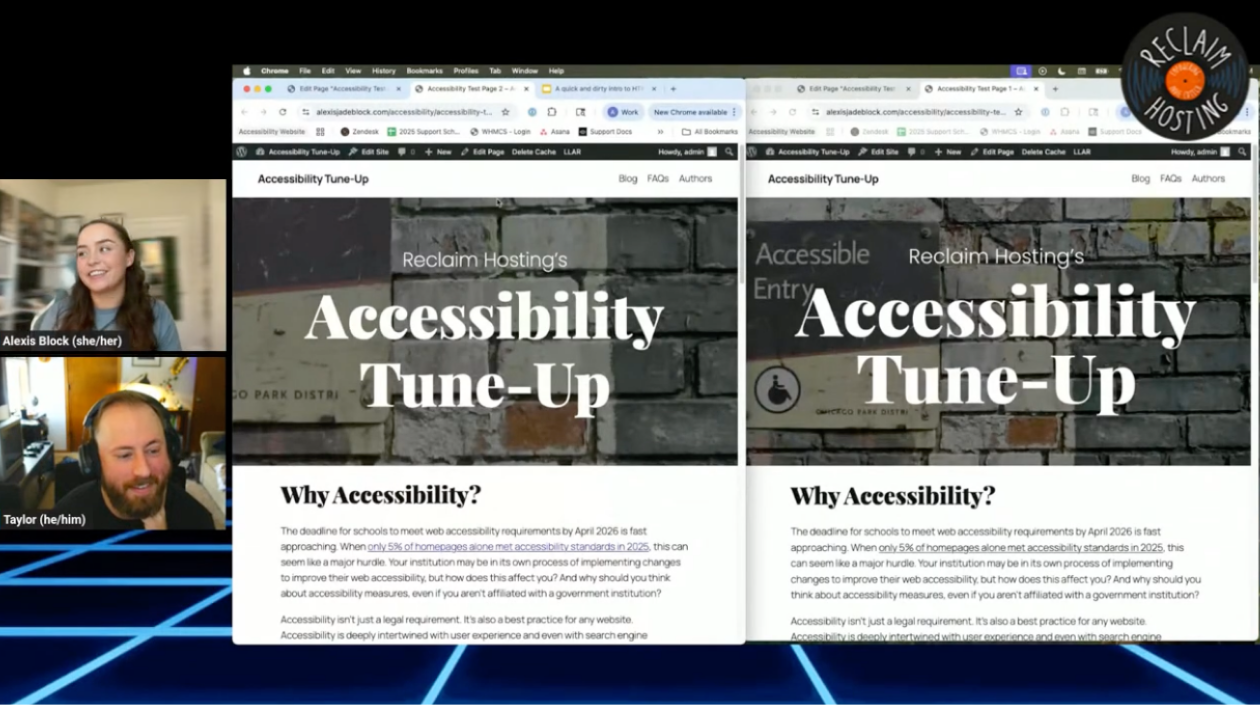 Screenshot of the stream with the title "Accessibility Tune-Up"